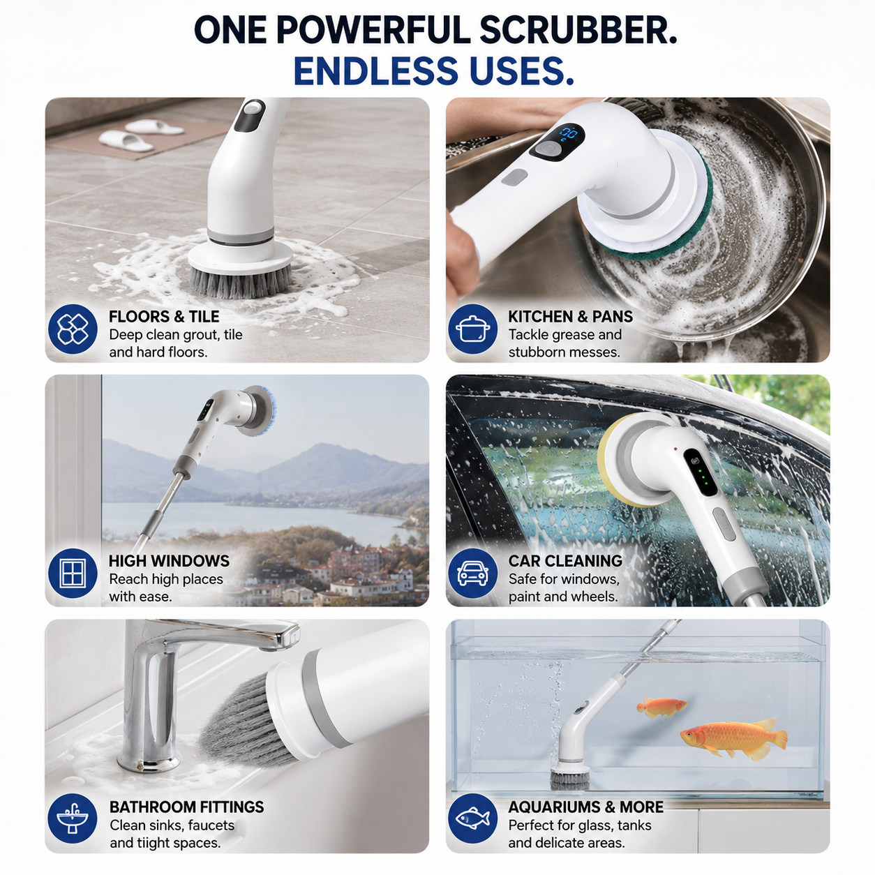 SpinReach™ Electric Scrubber (Extends up to 42")