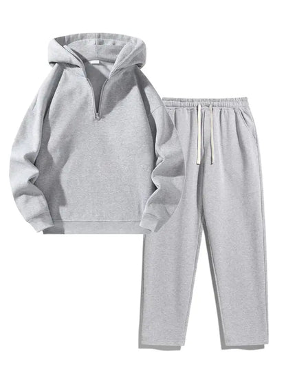 Grey Louvre Classic Half-Zip Set