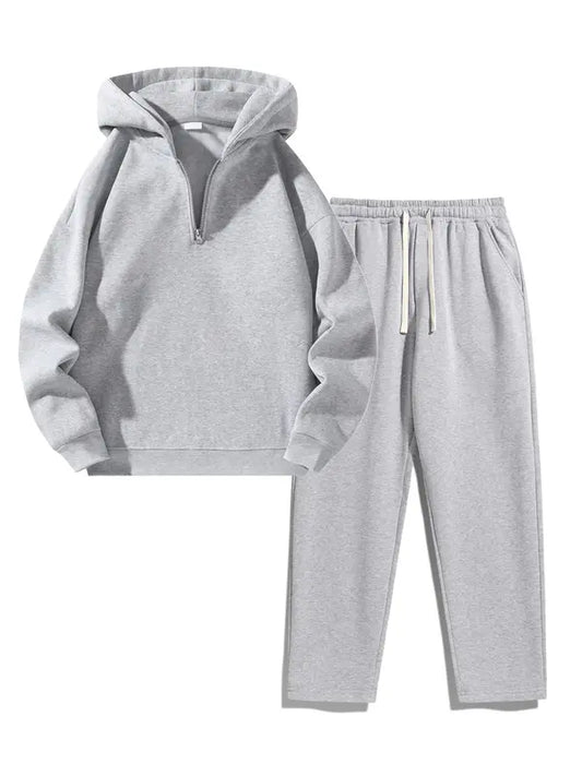 Grey Louvre Classic Half-Zip Set