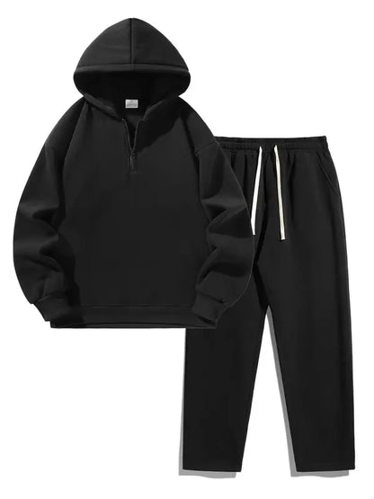 Black Louvre Classic Half-Zip Set