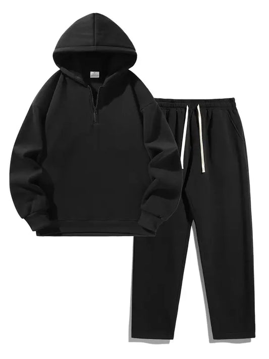 Black Louvre Classic Half-Zip Set