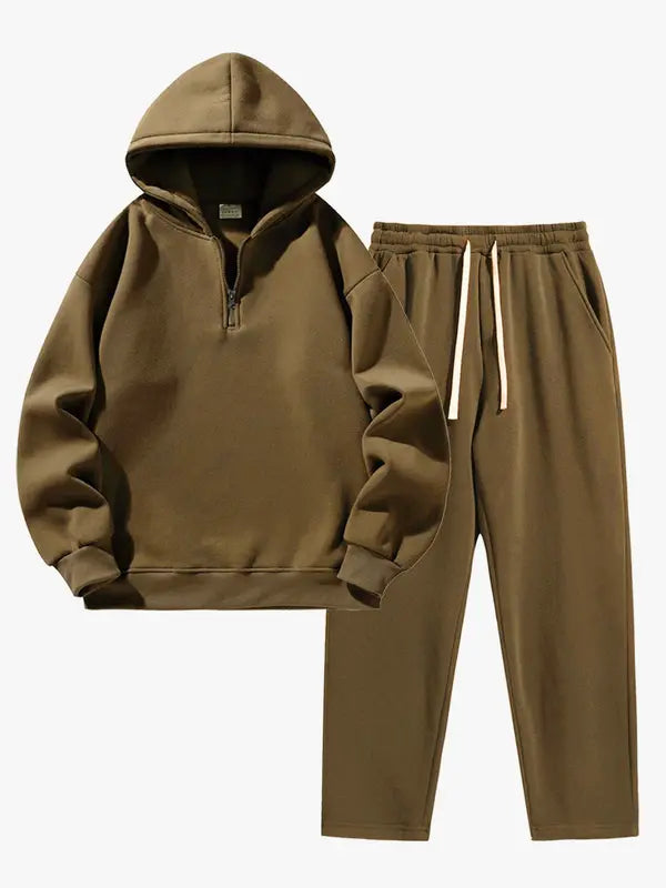 Brown Louvre Classic Half-Zip Set